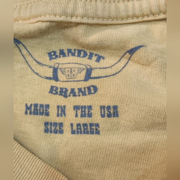 Bandit Butter Yellow Hippie Crop Shirt with Heart Design Size Large - Picture 6 of 7